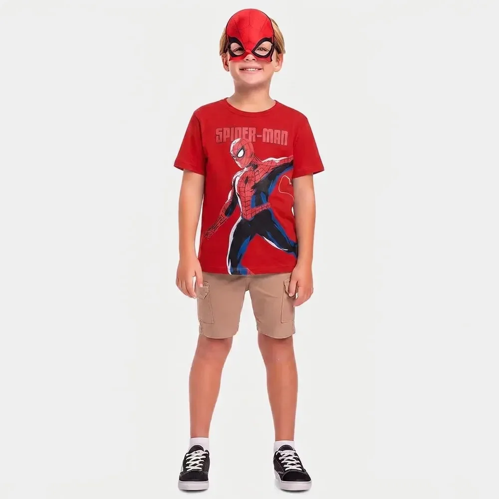 Conjunto infantil camiseta e máscara Spider-Man — imagem 1