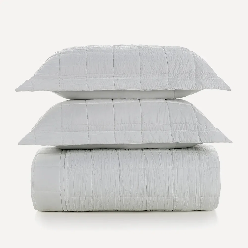 Colcha King de Microfibra com 2 Porta-travesseiros Valena Branco — imagem 1