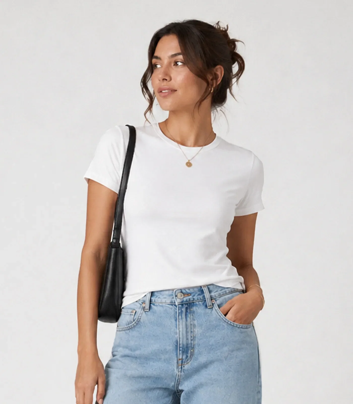 Blusa Feminina Básica Algodão Infinita Cor Branco