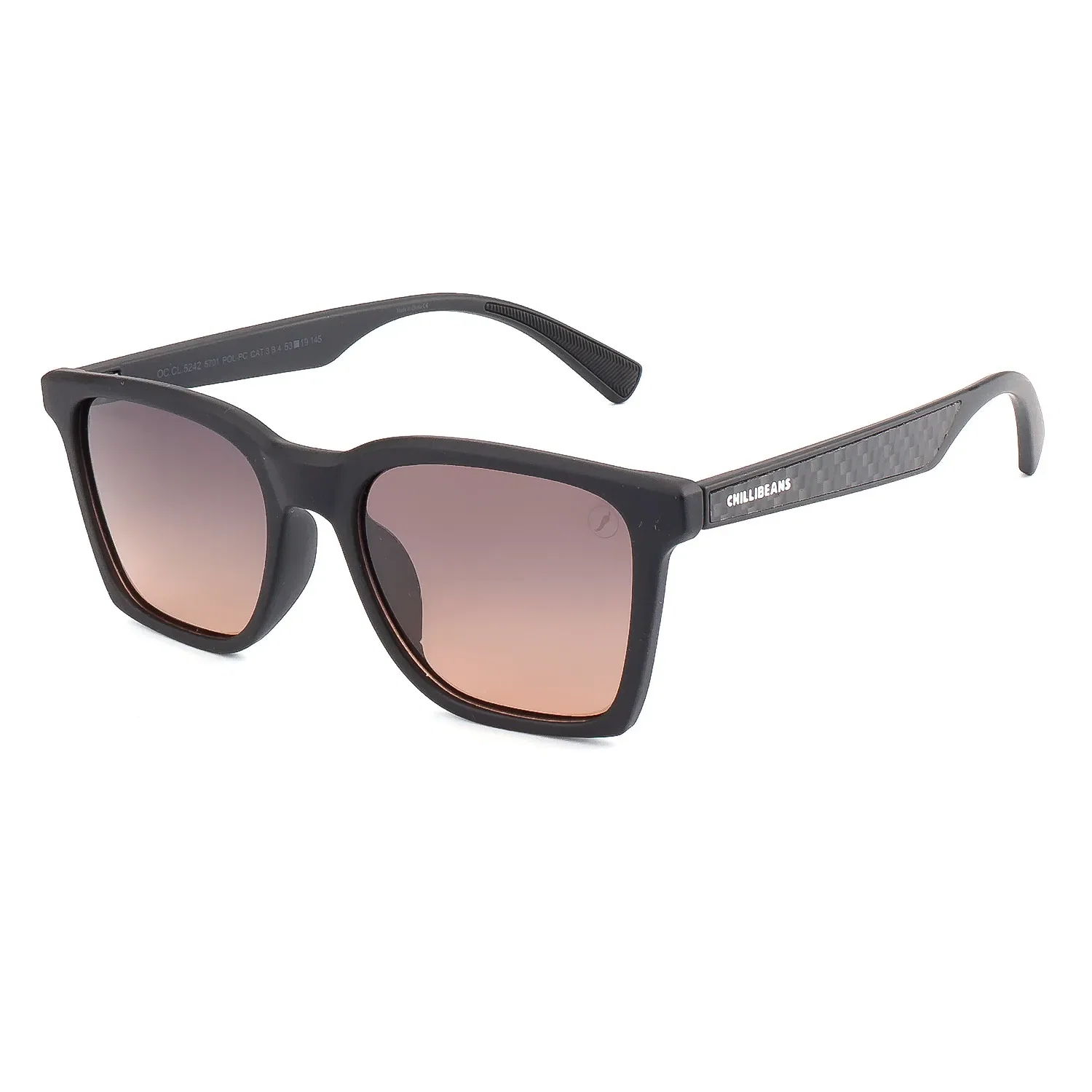 Óculos de Sol Masculino Chilli Beans Quadrado Polarizado Degradê Marrom — imagem 1