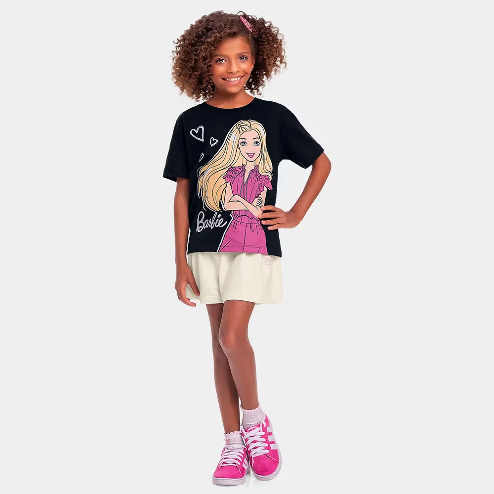 Conjunto blusa e short Barbie