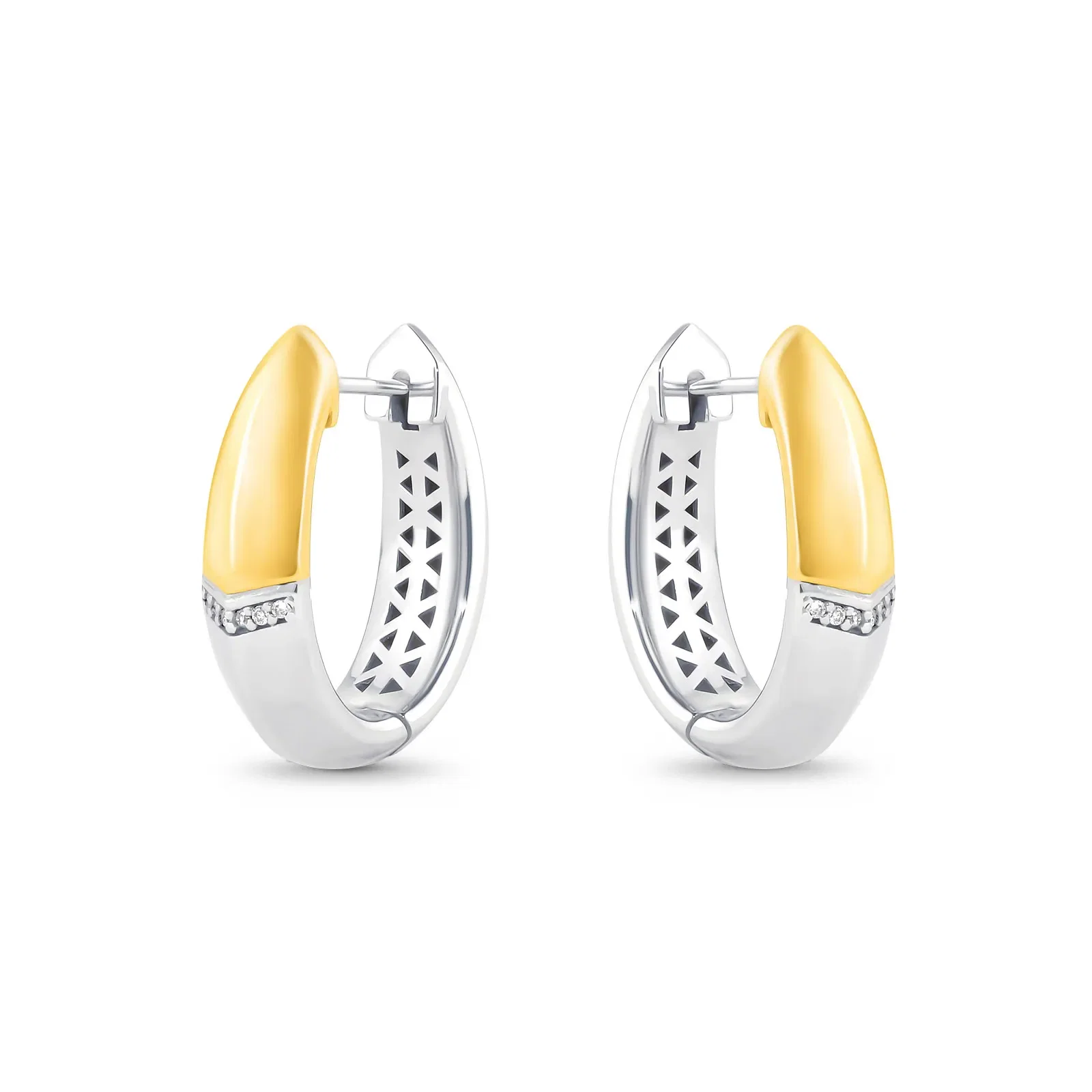 Argola Astrale em Prata 925 e Ouro Amarelo 18k com Diamantes 0,04ct, 23,3mm — imagem 1