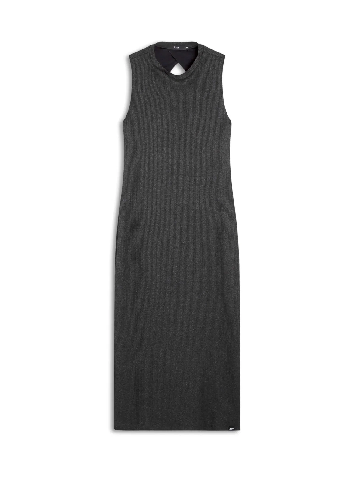 Vestido Regata Viscocrepe Mescla Slit Preto — imagem 1