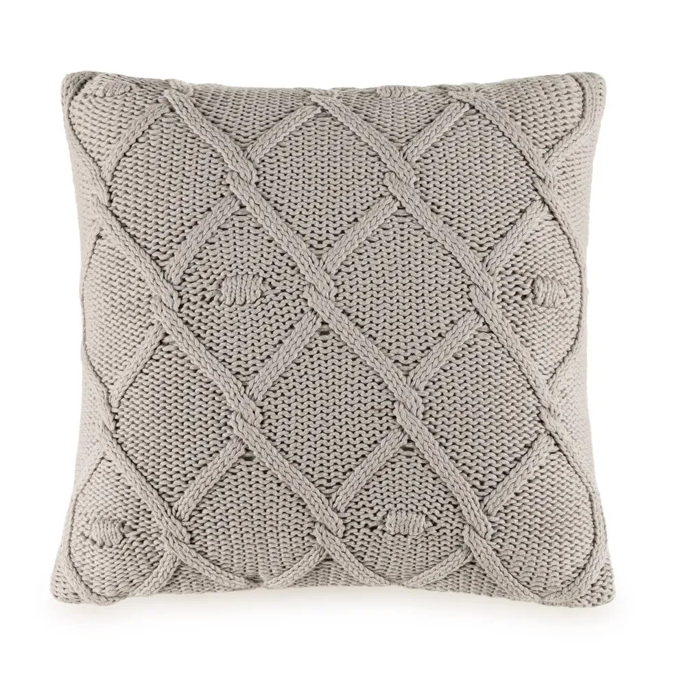 Almofada de Tricot 40cm x 40cm Serenza Gelo