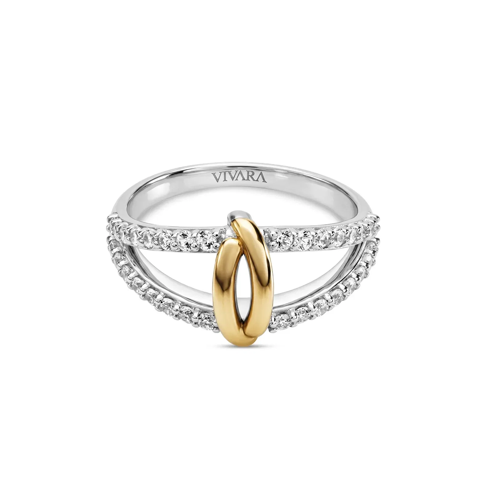 Anel Raya em Prata 925 e Ouro Amarelo 18k com Safira Incolor — imagem 1