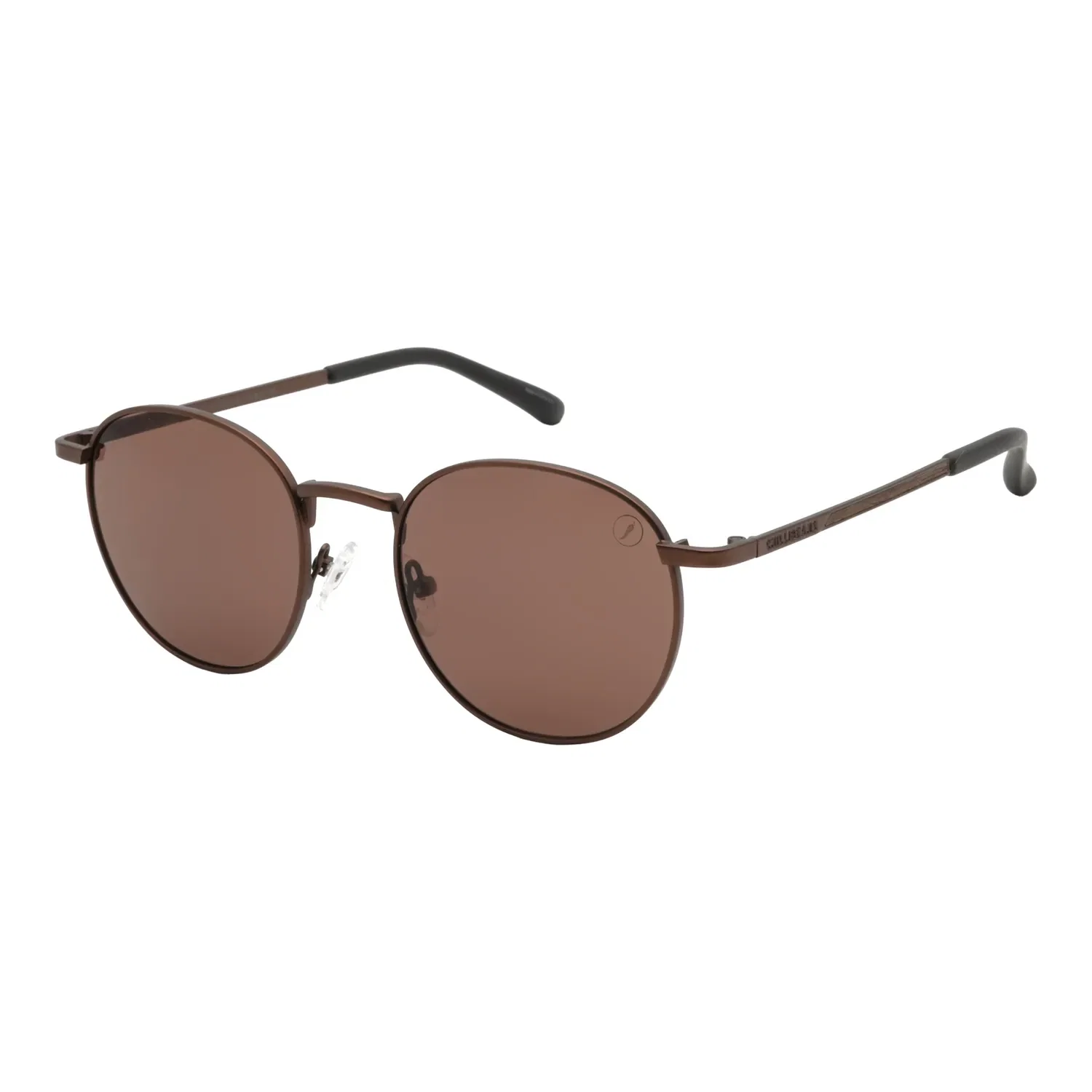 Óculos de Sol Masculino Chilli Beans Redondo Aço Inoxidavel Marrom — imagem 1