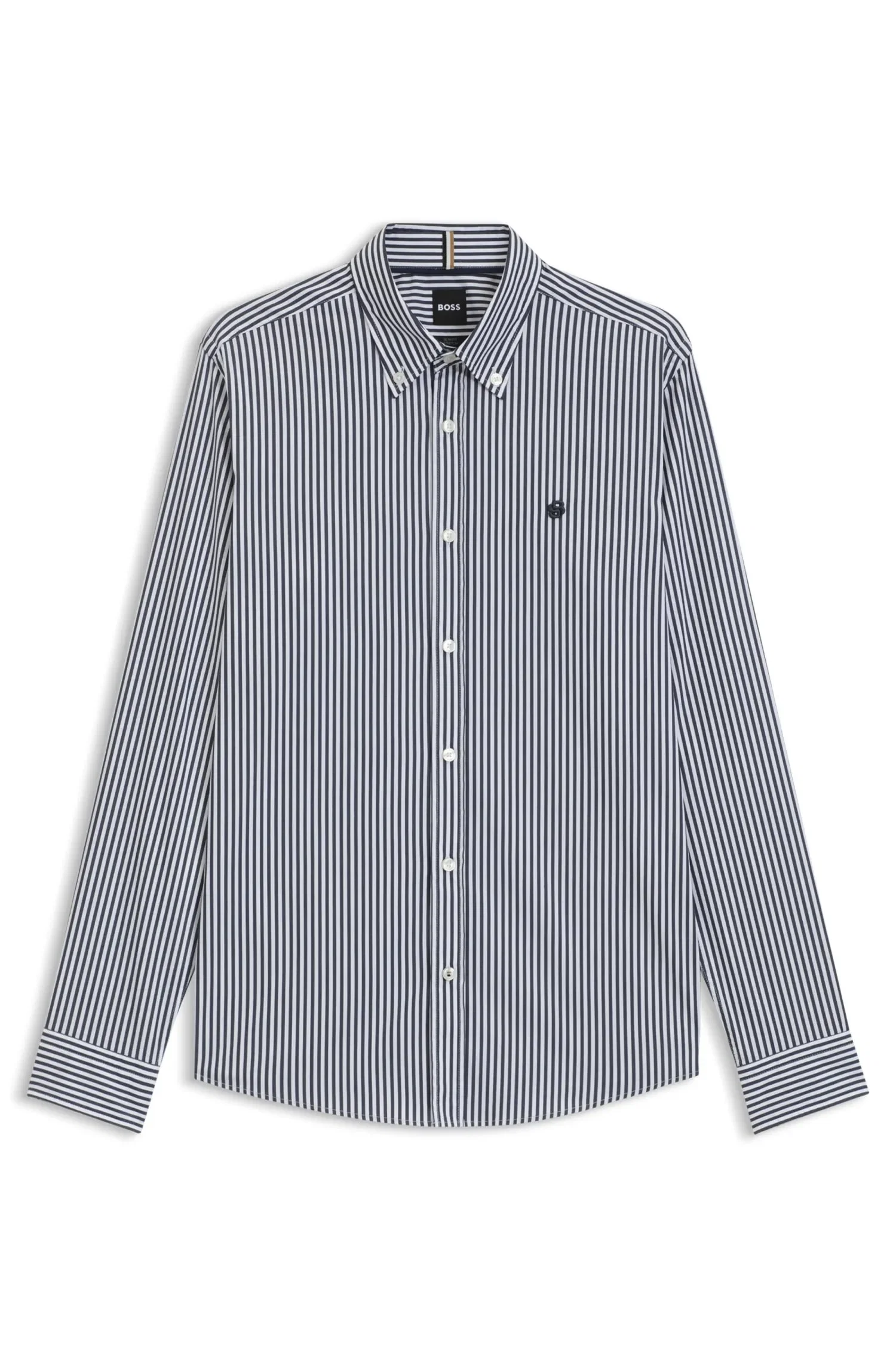 Camisa Listrada Slim Fit em Mistura de Algodão — imagem 1