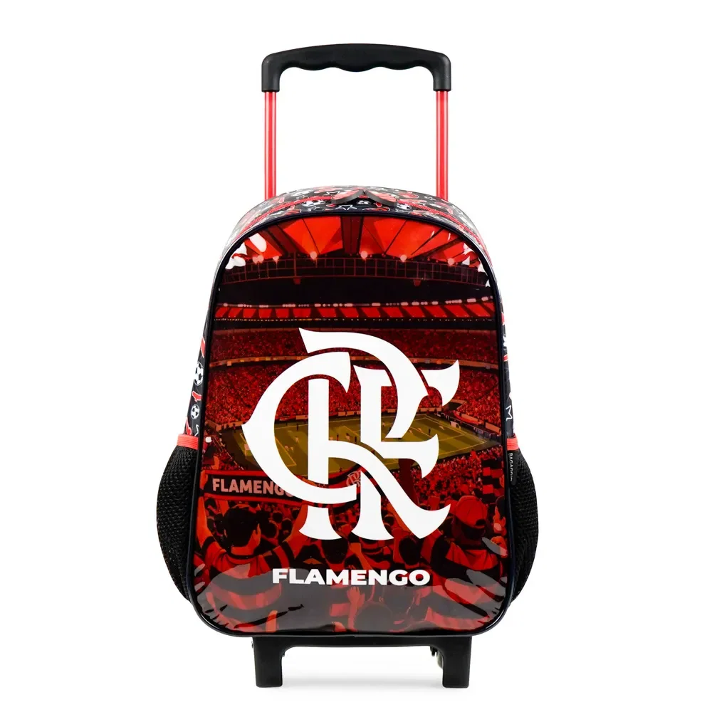 Mochila de Rodinha Infantil Masculina Flamengo Estádio Vermelho