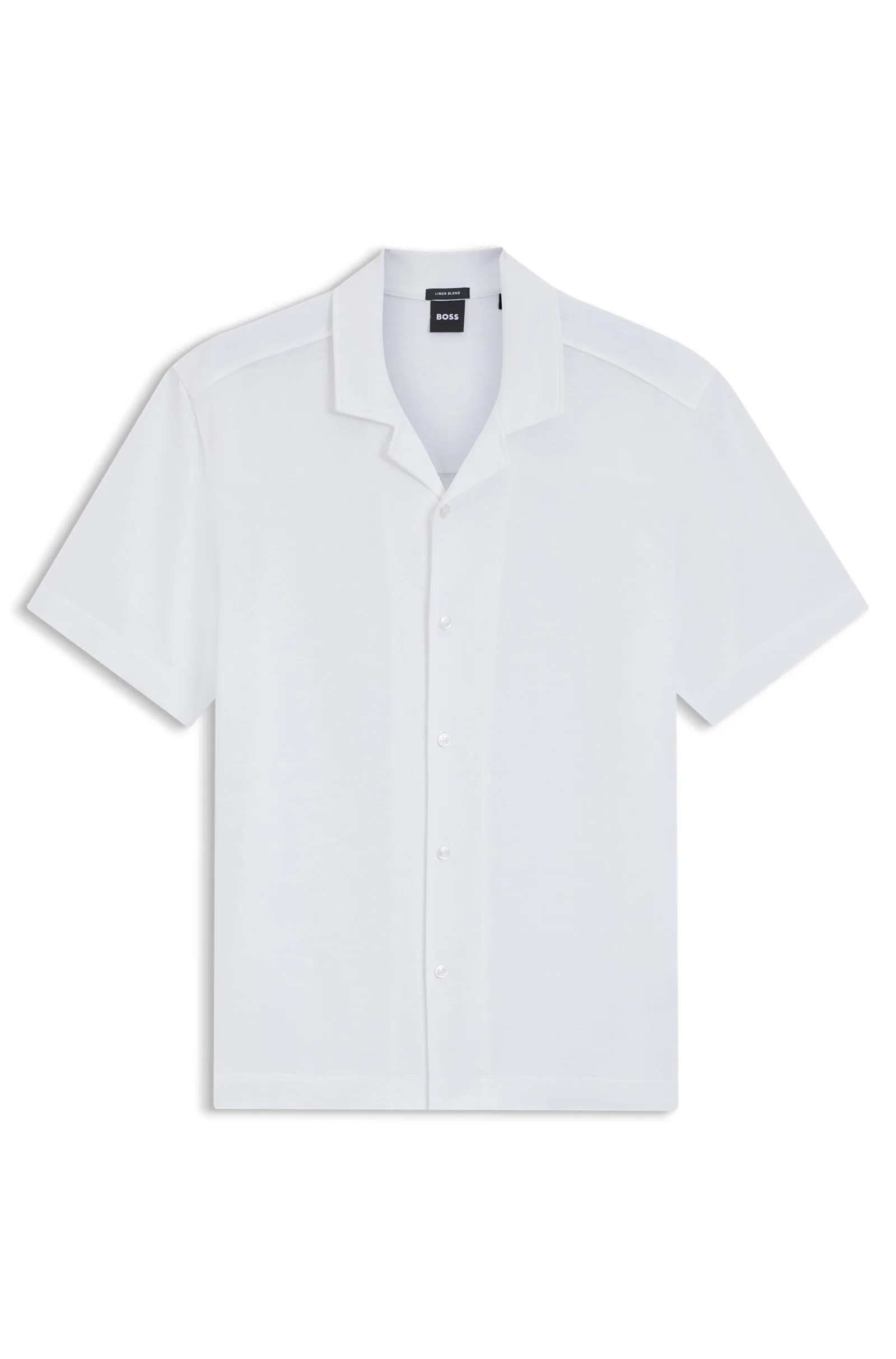 Camisa Regular Fit Em Algodão E Linho