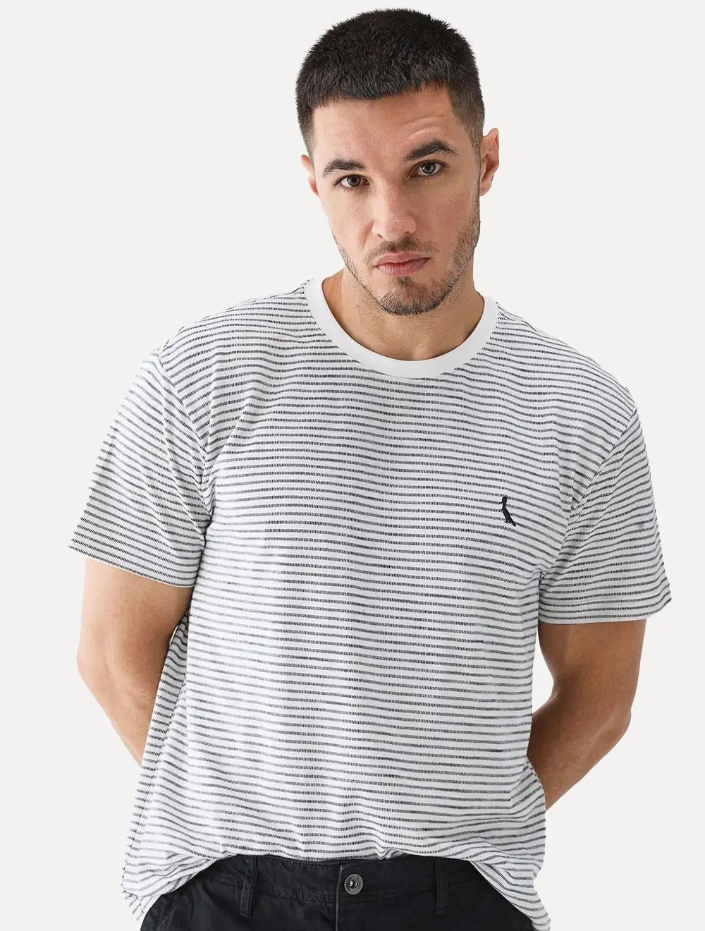 Camiseta Reserva Masculina Regular Blue Listrado Branca