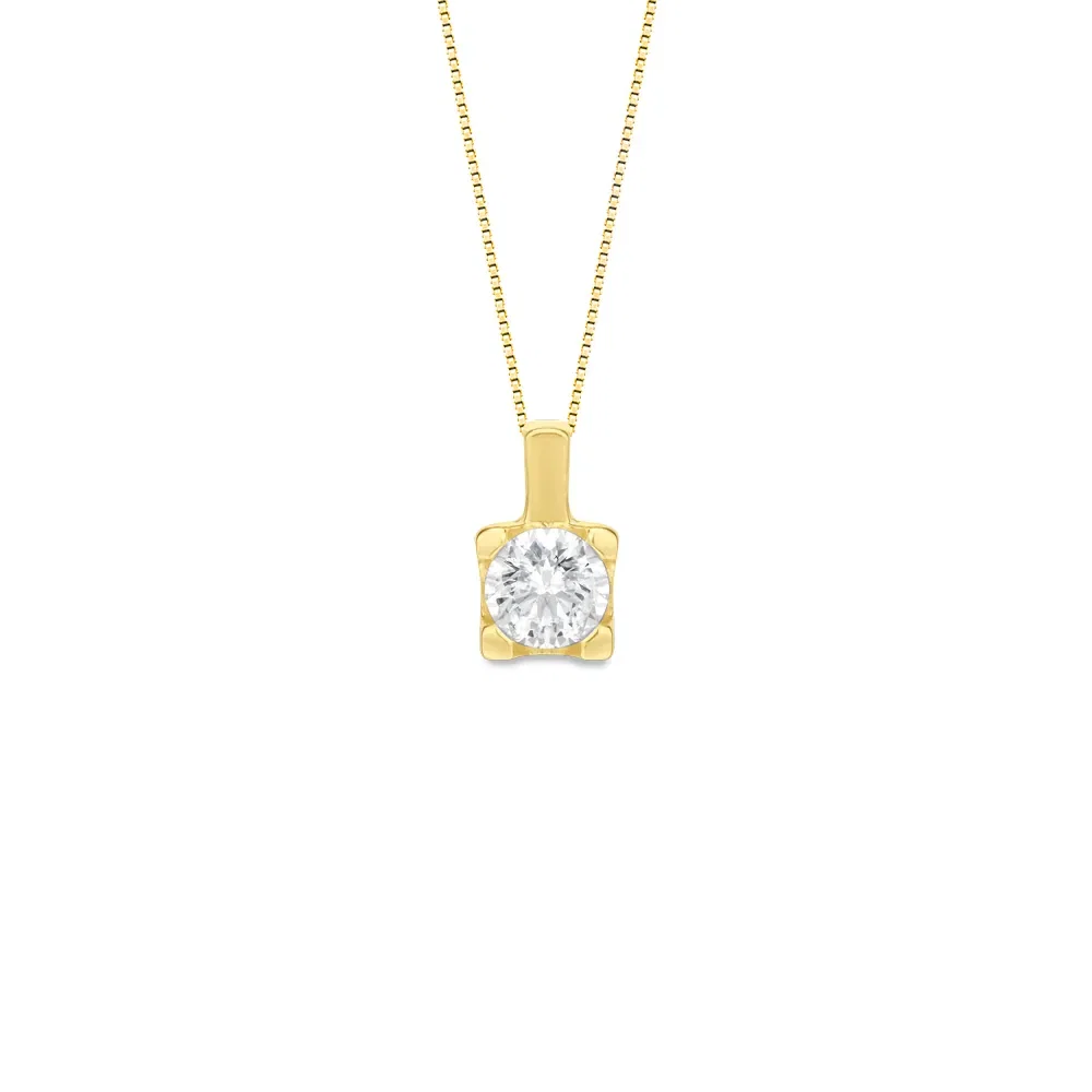 Pingente Solitário Forever em Ouro Amarelo 18k com 0,13ct de Diamante, 6mm — imagem 1