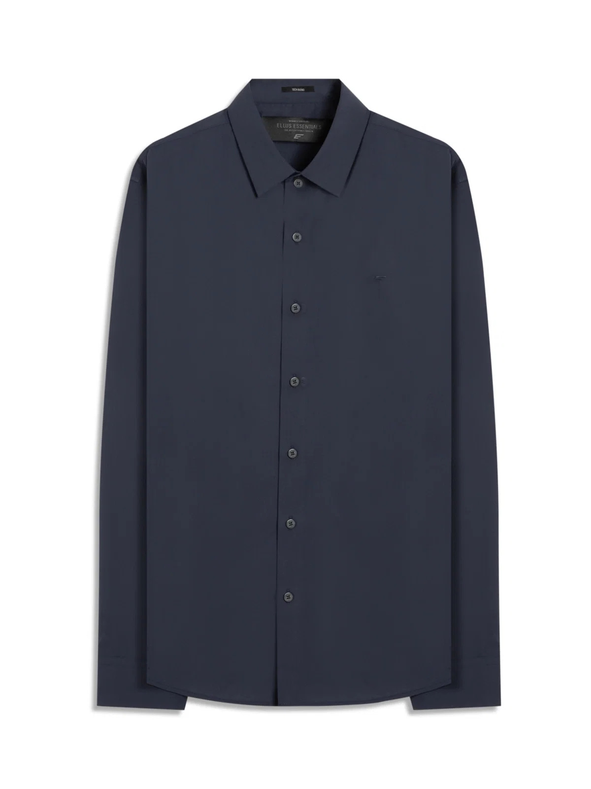 Camisa Wrinkled Cotton Slim Dark Navy — imagem 1