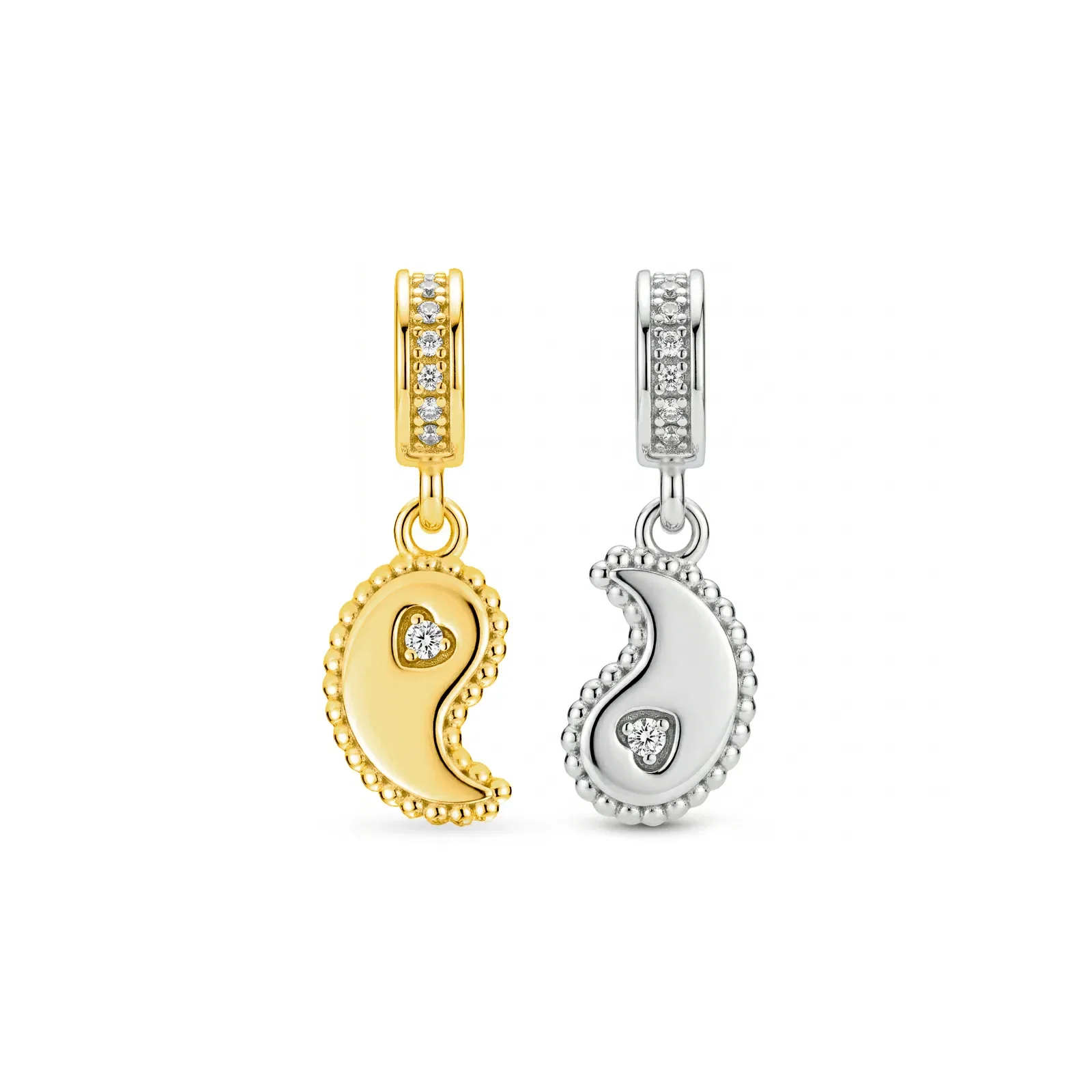 Pingente Life Mama Yin e Yang em Prata 925 com Banho de Ouro Amarelo 18k e Zircônia Incolor — imagem 1