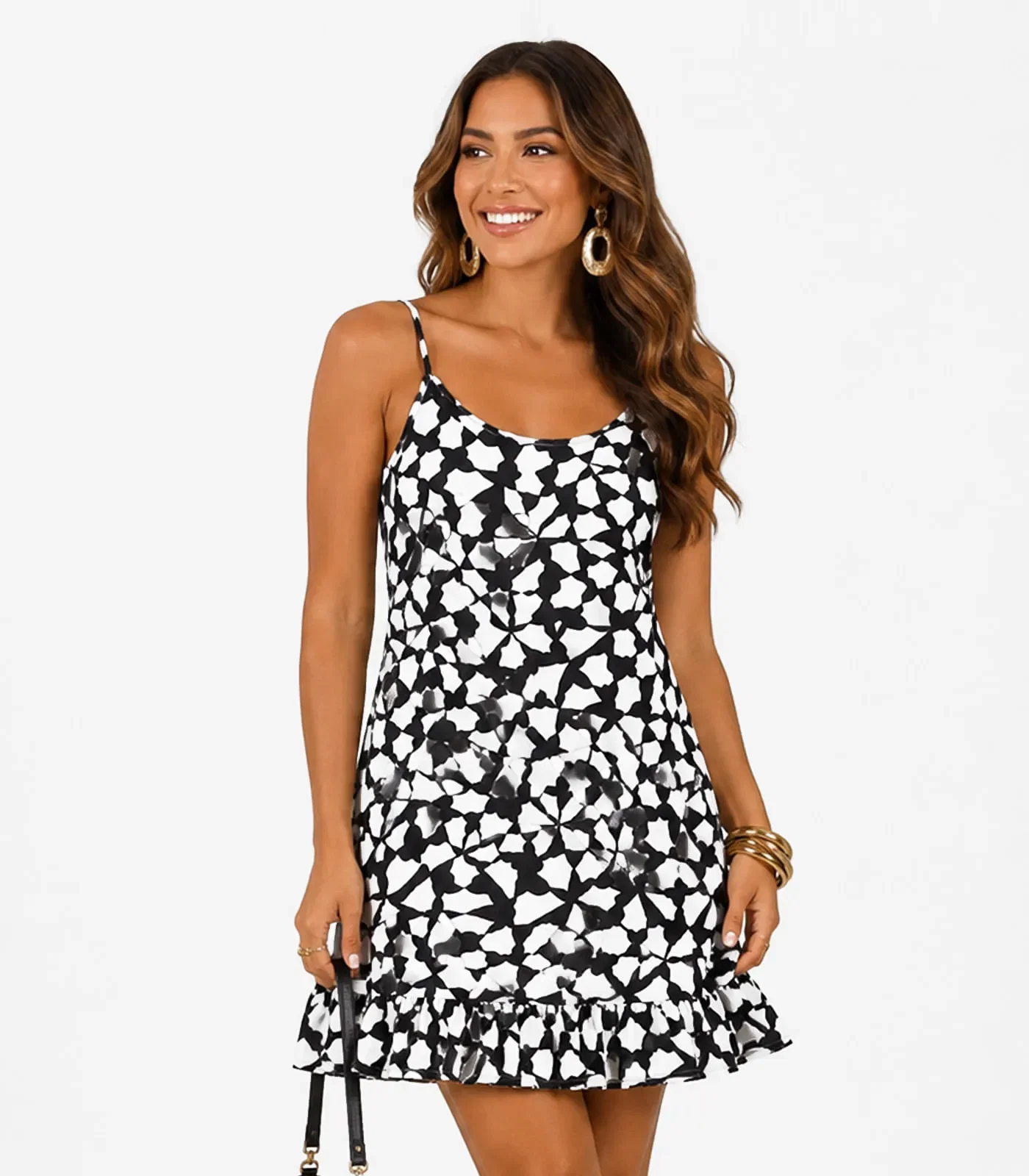 Vestido Feminino Estampado Select Preto