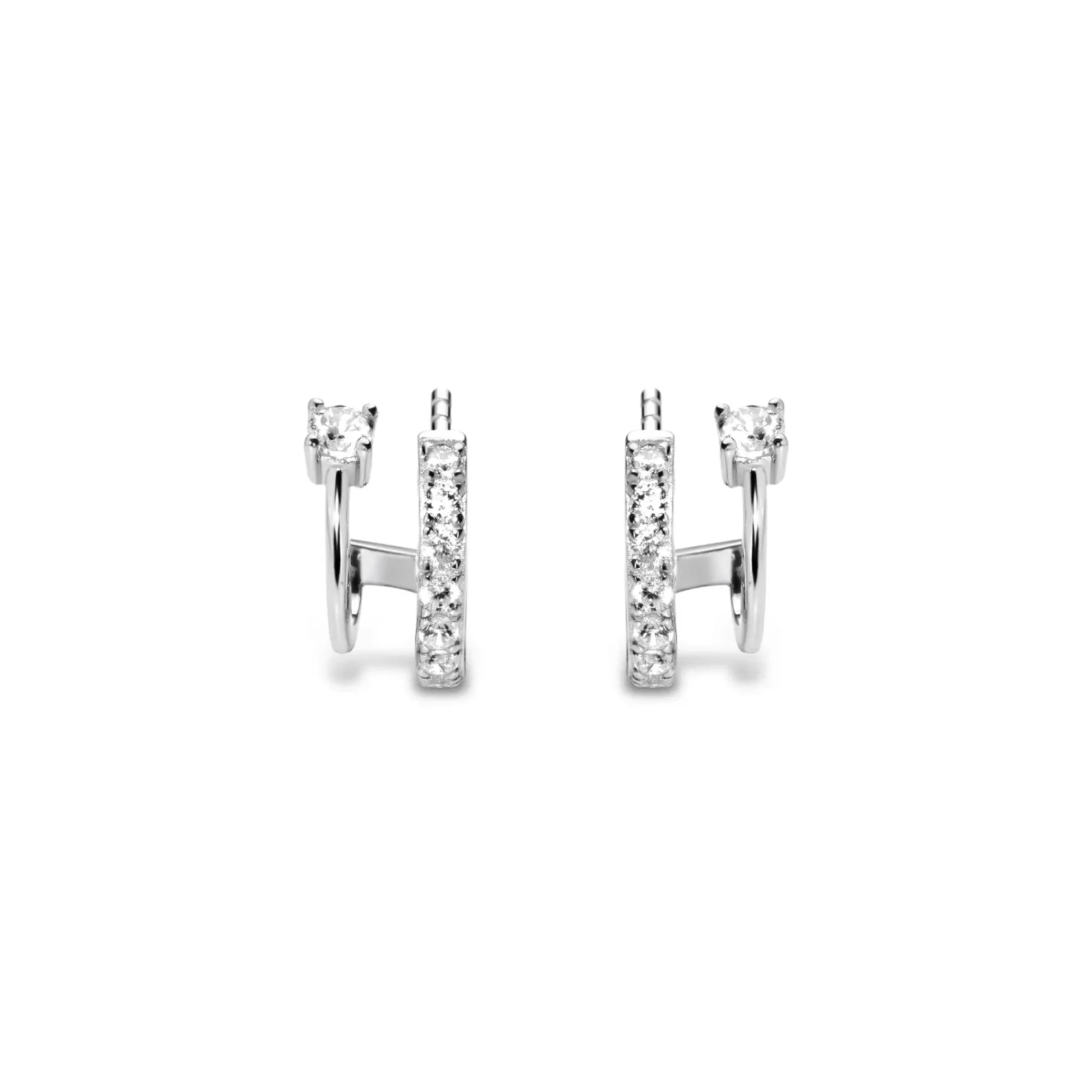 Brinco Life Fresh Duplo Prata Incolor — imagem 1
