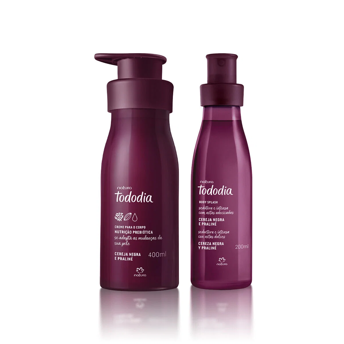 Kit Creme Nutritivo com Body Splash Tododia Cereja Negra e Praliné