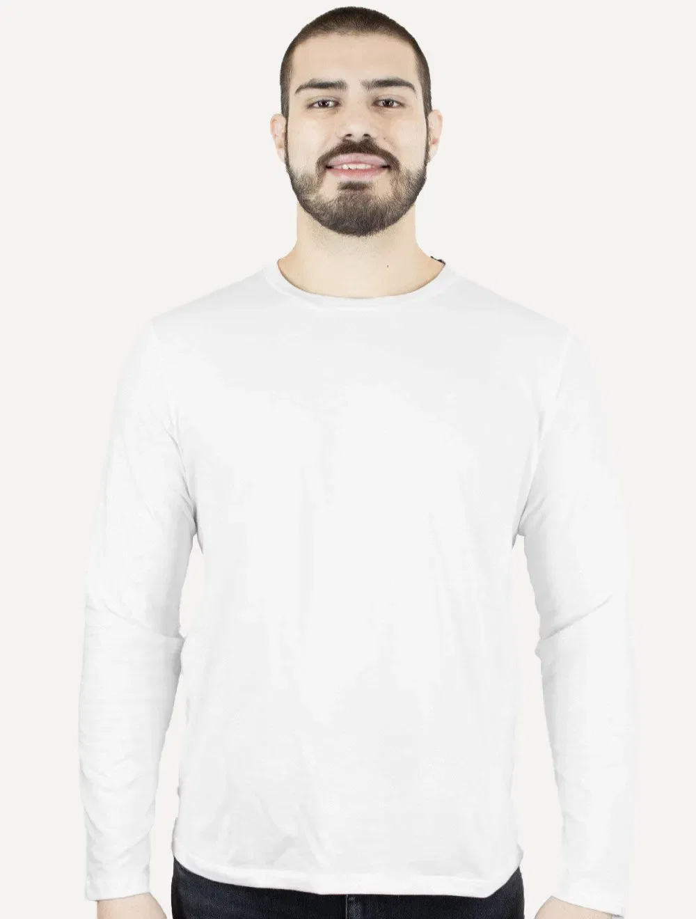 Camiseta Ellus Masculina Manga Longa Cotton Fine Easa Branca