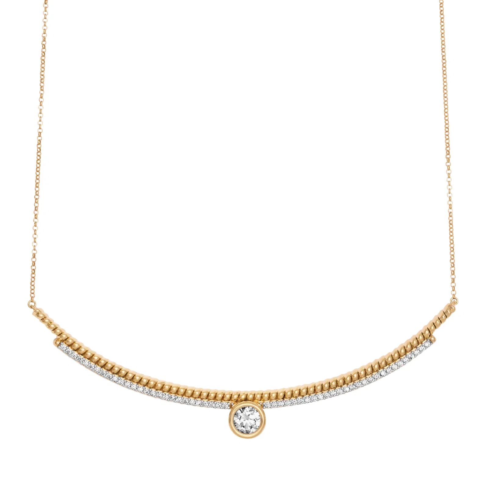 Colar Life Lunar em Prata 925 com Banho de Ouro Amarelo e Zircônia Incolor — imagem 1