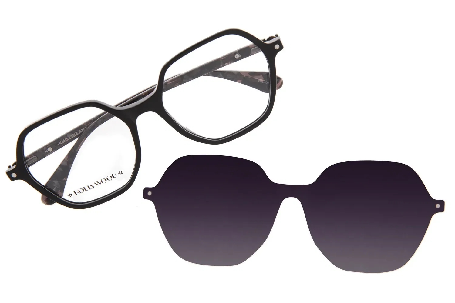 Armação Para Óculos De Grau Feminino Hollywood Vintage Multi Preto