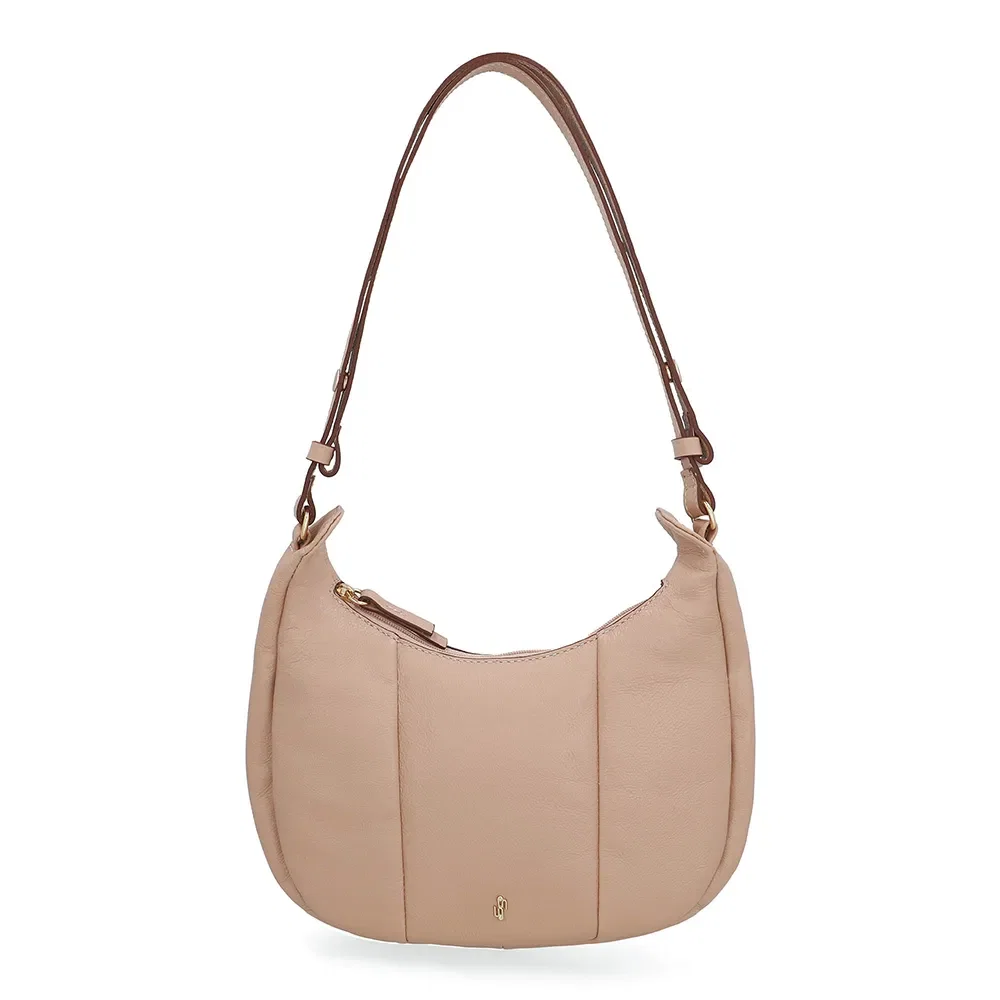 Bolsa Hobo Couro Bege