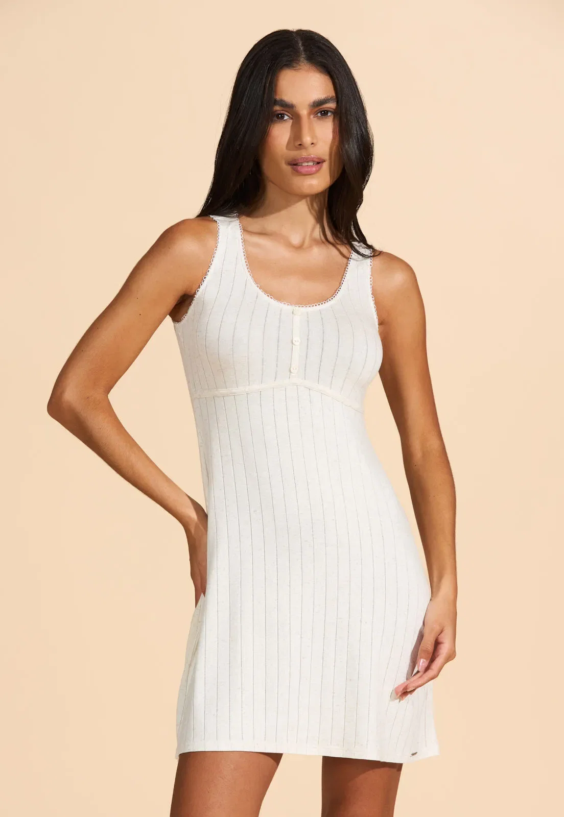 Camisola Regata Linho Canelado Recco — imagem 1