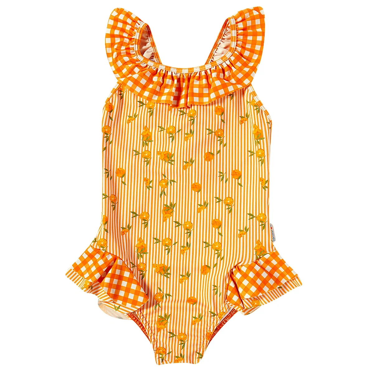 Maiô Praia Toddler Laranja Elastano Proteção Uv 50+ Tip Top