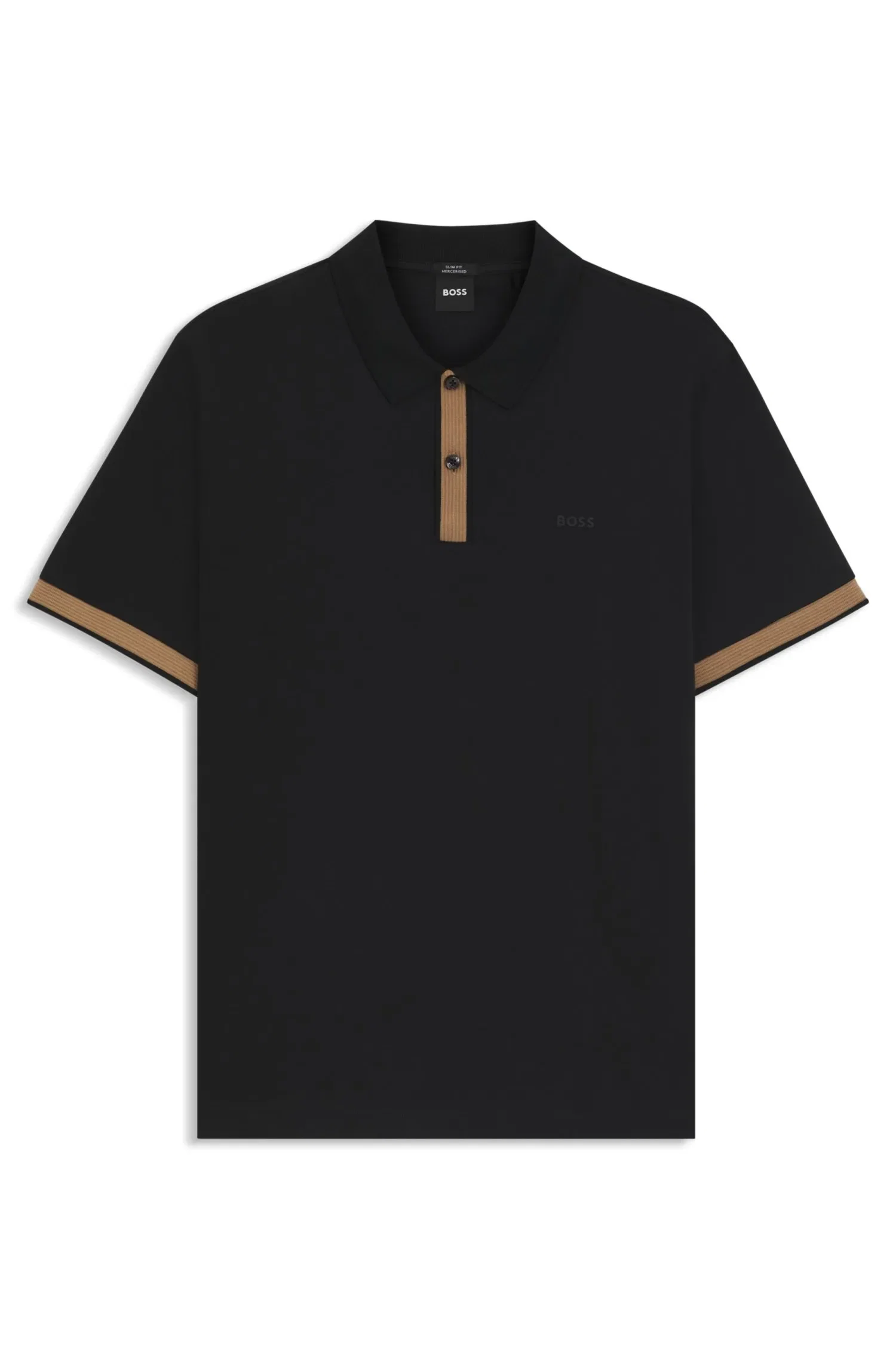 Polo Slim Fit Em Algodão Com Acabamentos Estruturados — imagem 1
