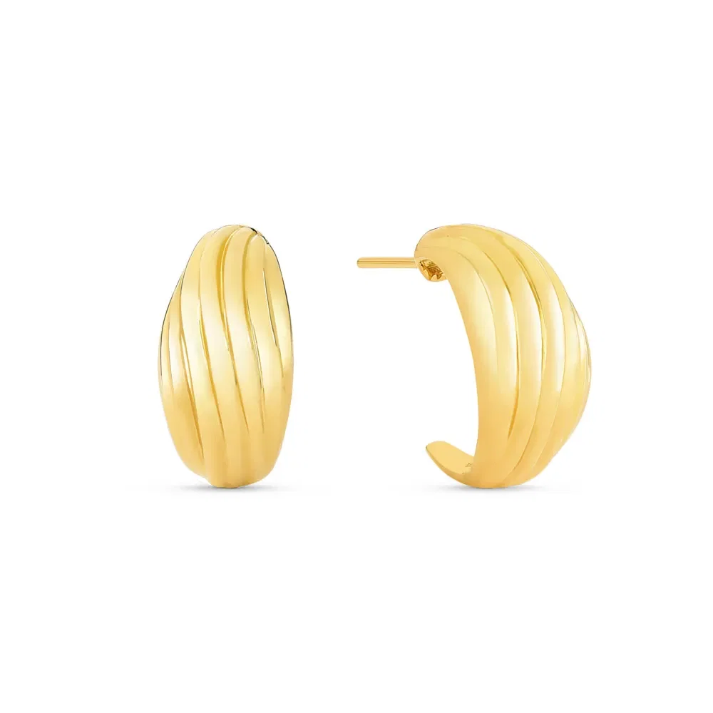 Argola Ondas em Ouro Amarelo 18k, 20mm — imagem 1