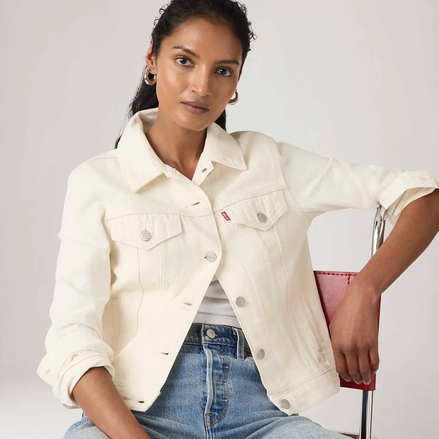 Jaqueta Jeans Levi's® Original Trucker Off White — imagem 1