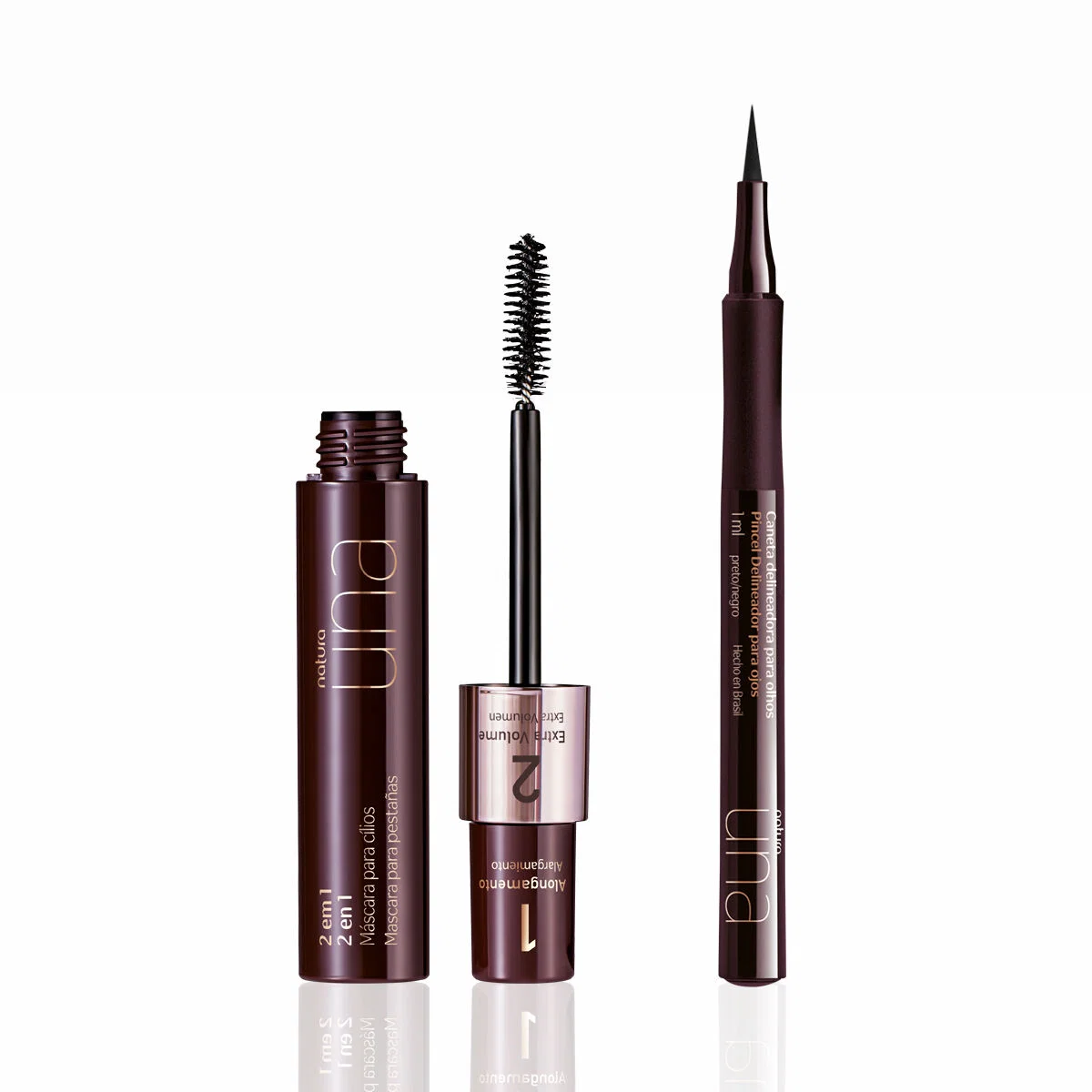 Kit Una Caneta Delineadora Preta e Máscara para Cílios 2 em 1 (2 produtos) — imagem 1