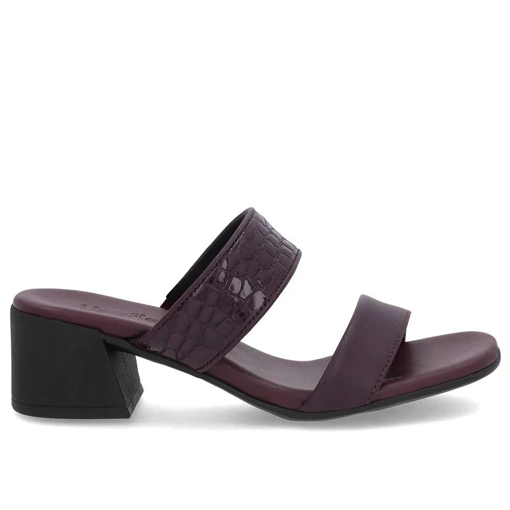 Tamanco Roxo Salto Bloco Tiras — imagem 1