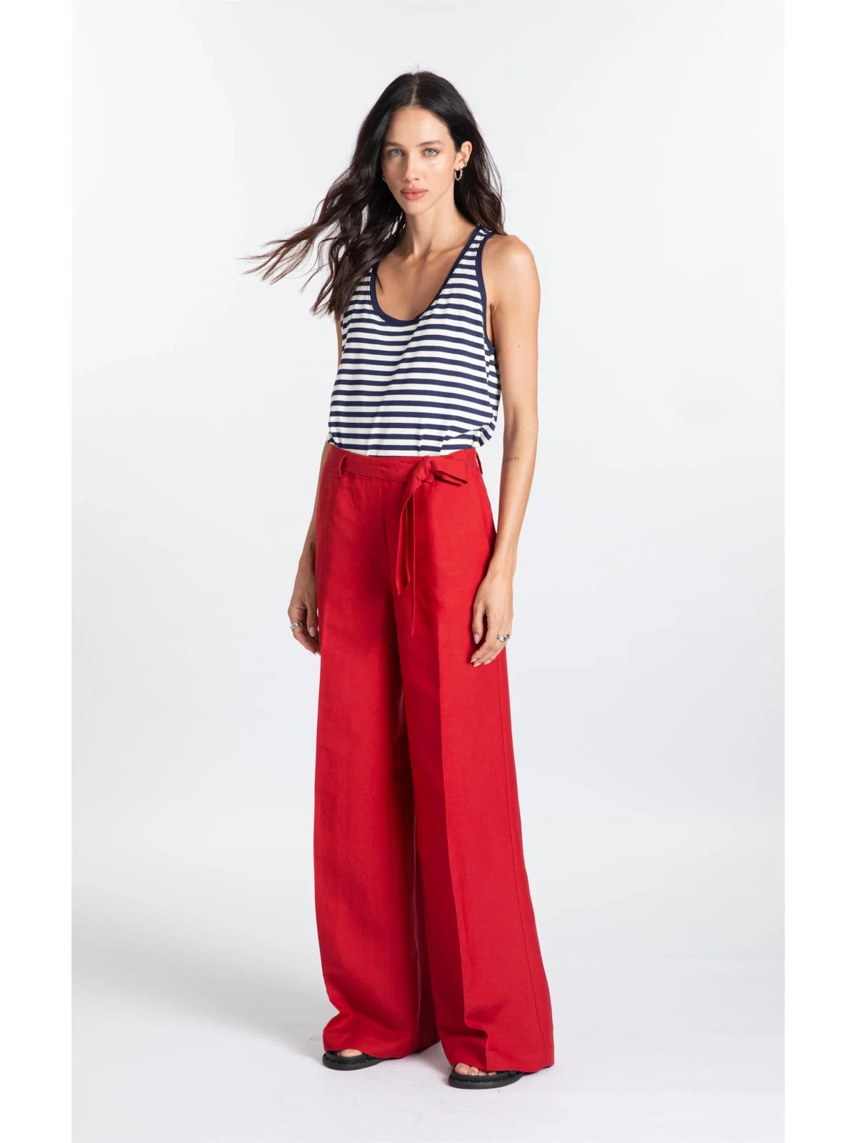 Calça Linen Fresh Wideleg Bordeaux — imagem 1