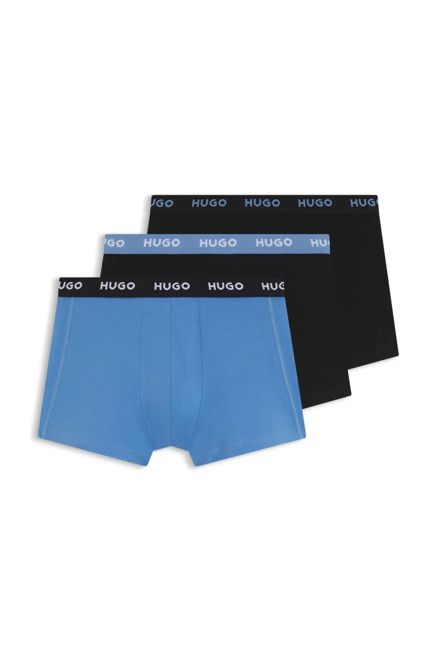 Pack De Três Cuecas Com Cintura Com Logo Em Jacquard