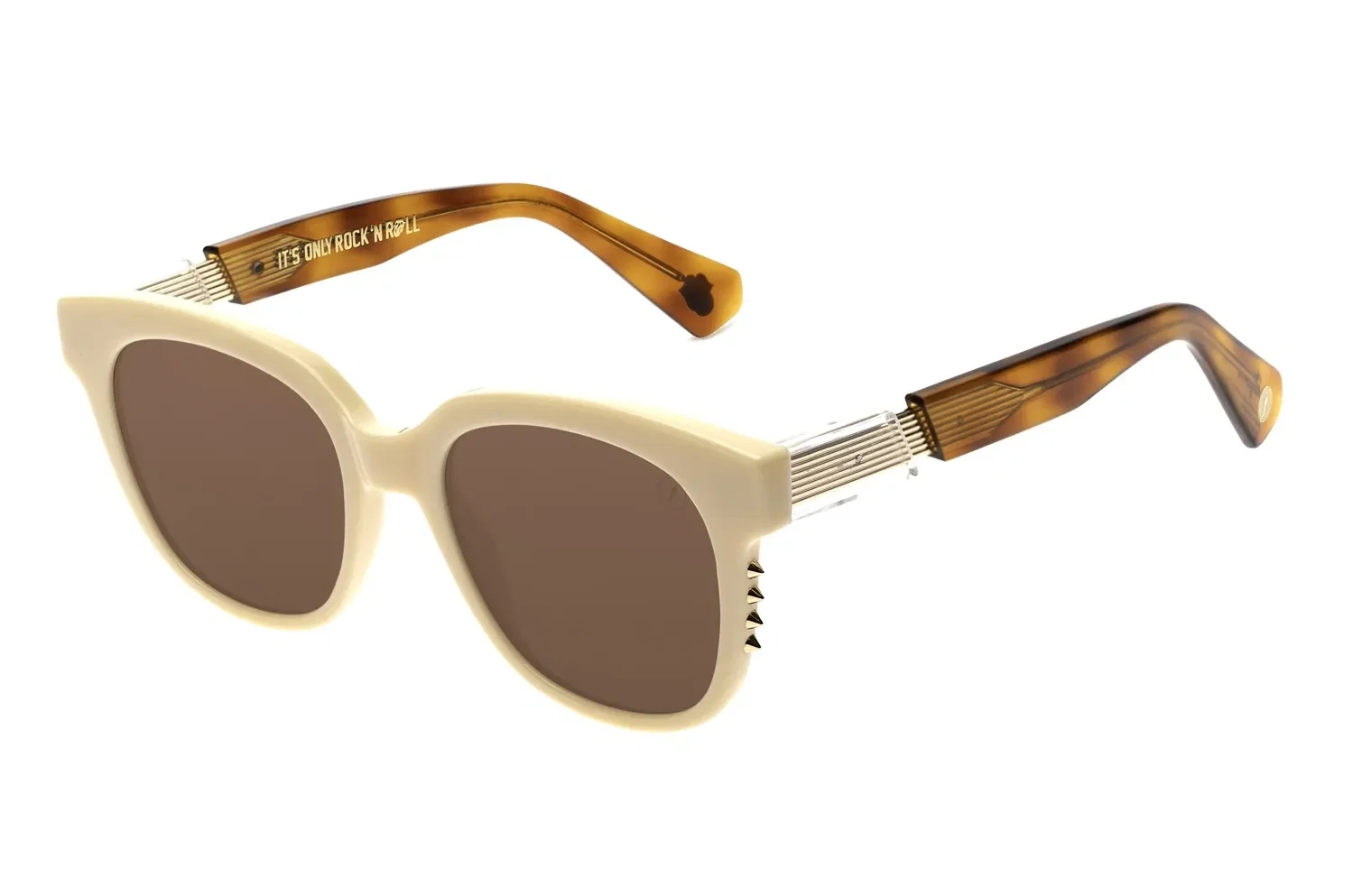 Óculos de Sol Feminino Ótica Rolling Stones Spikes Bege — imagem 1