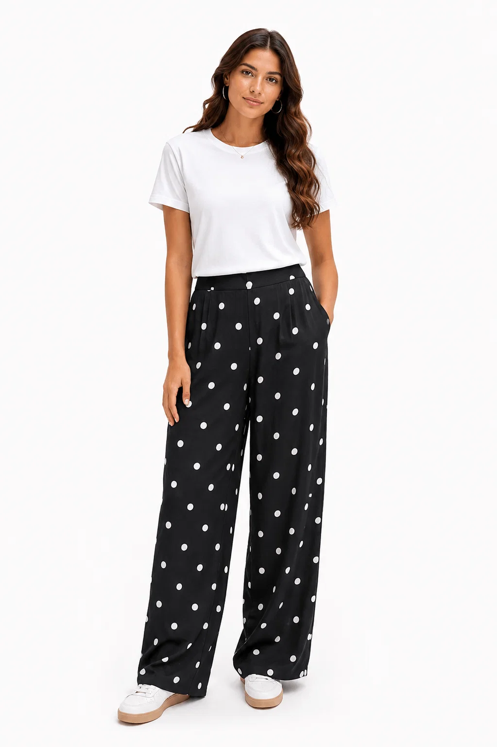 Calça Pantalona Poa - Preto