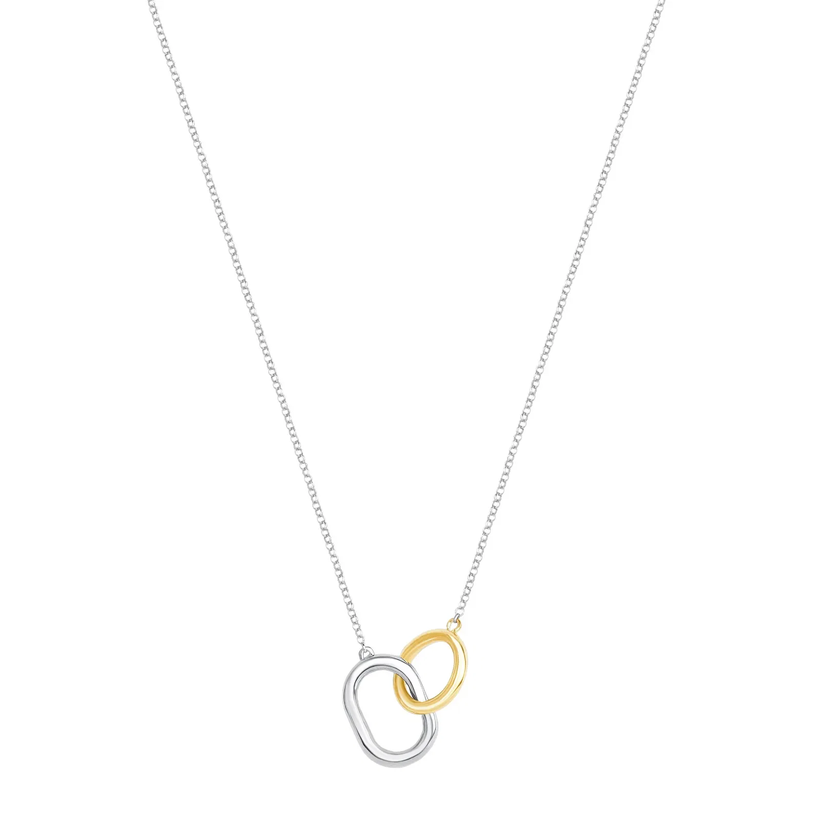 Colar Duetto em Prata 925 e Ouro Amarelo 18k, 45cm — imagem 1