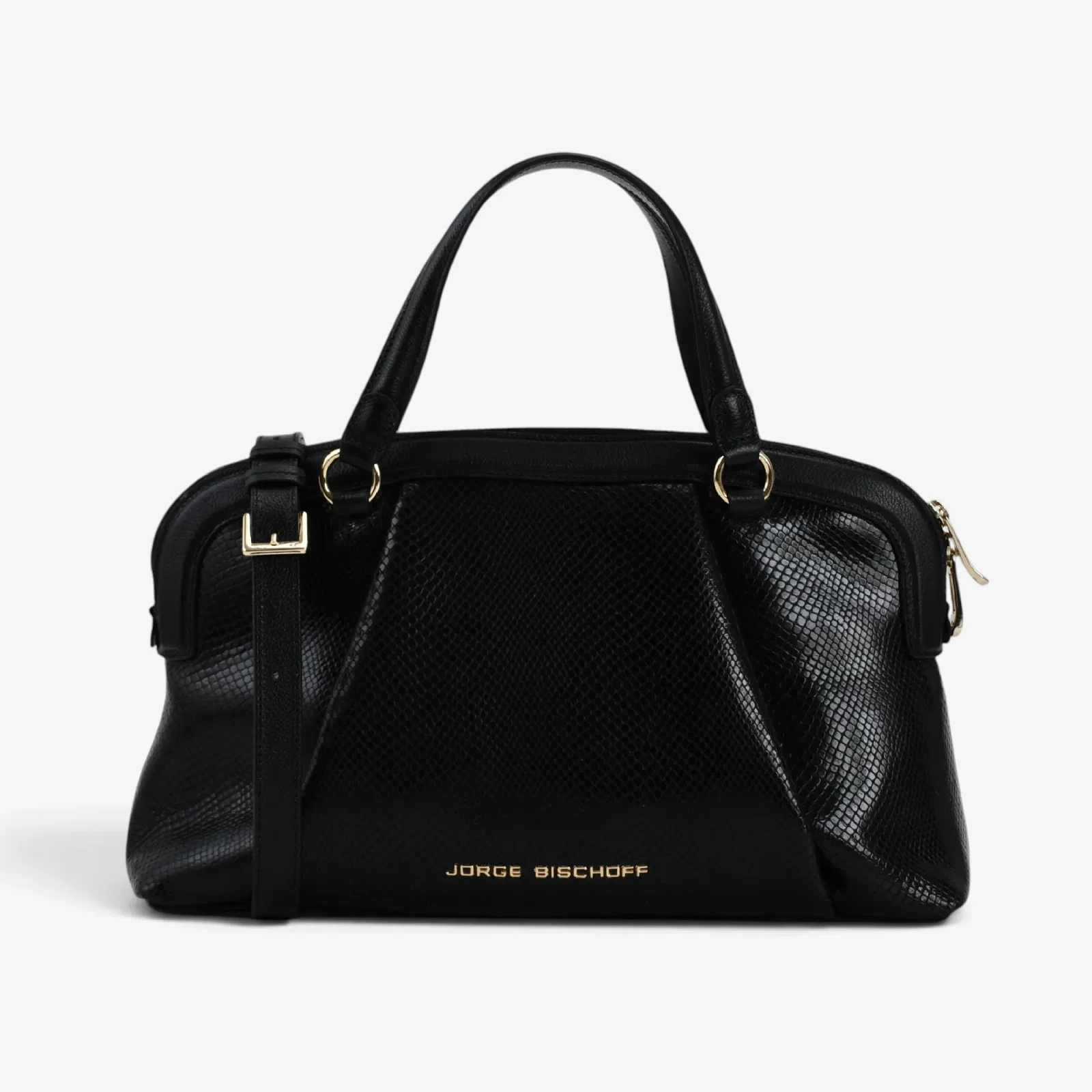 Bolsa Tote Preto Couro Snake