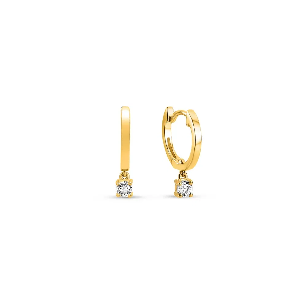 Argola Cores em Ouro Amarelo 18k com Topázio Incolor, 16,6mm — imagem 1