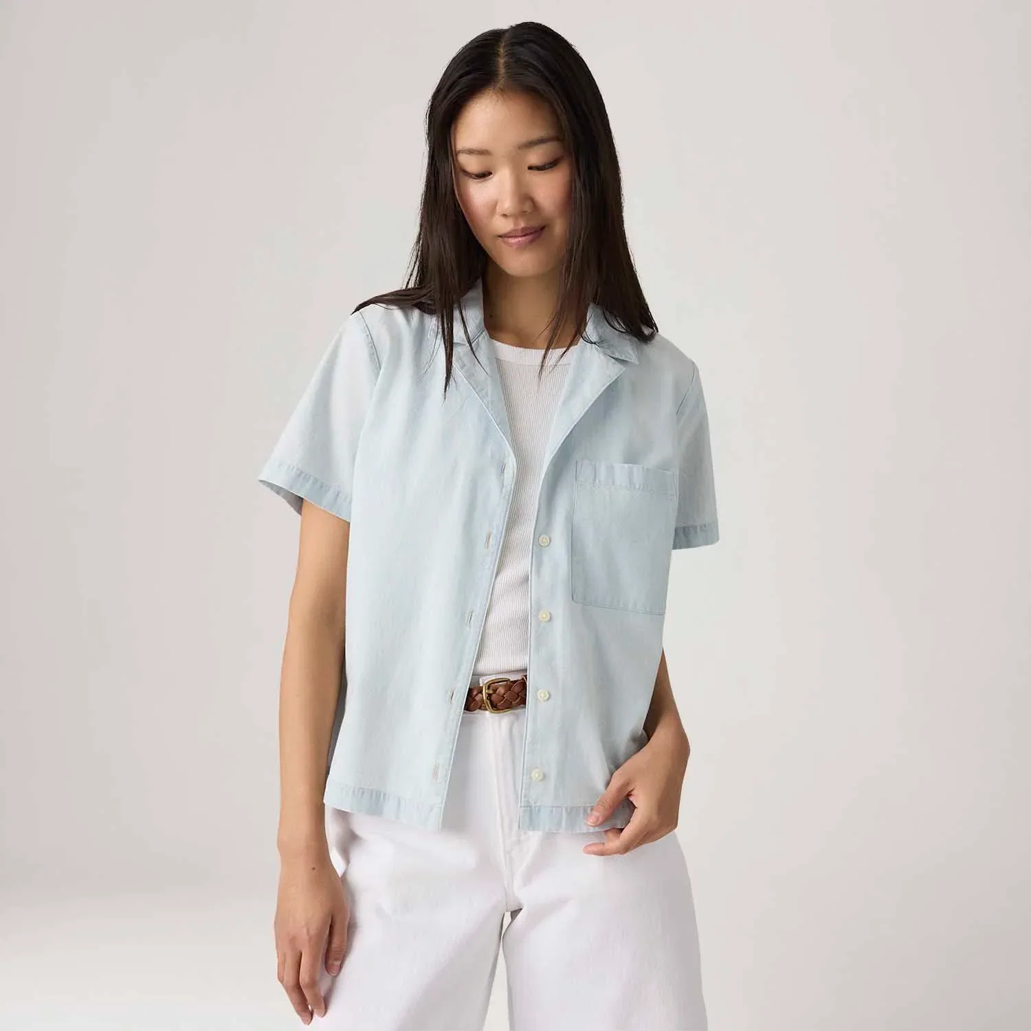 Camisa Levi's® Albie Camp Shirt Azul Clara — imagem 1