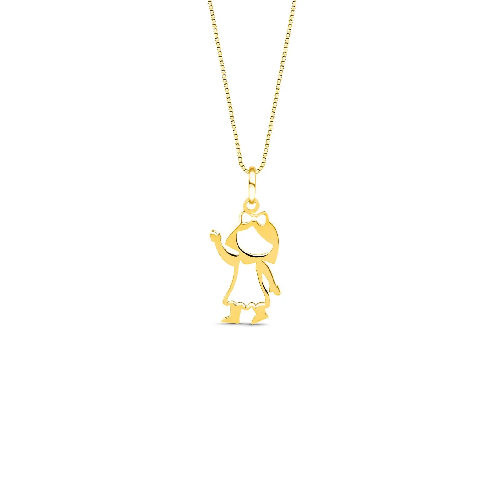 Pingente Menina com Laço em Ouro Amarelo 18k — imagem 1