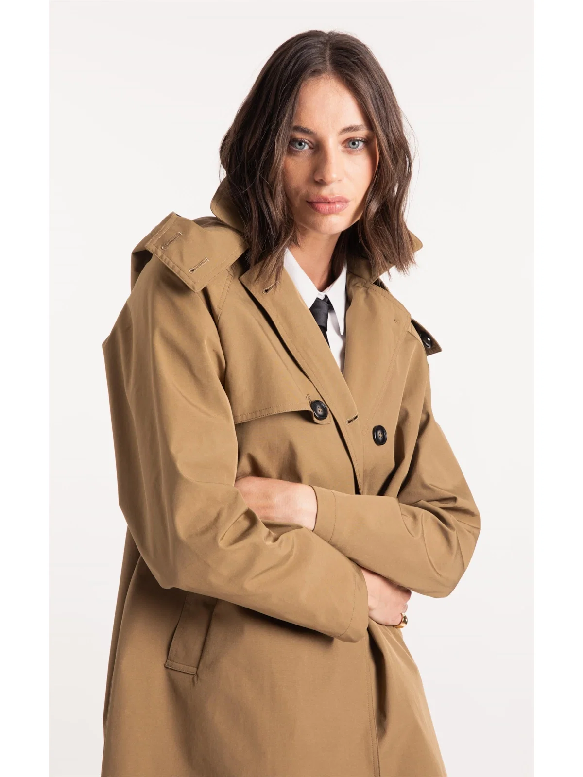 Tech Trench Coat Caqui