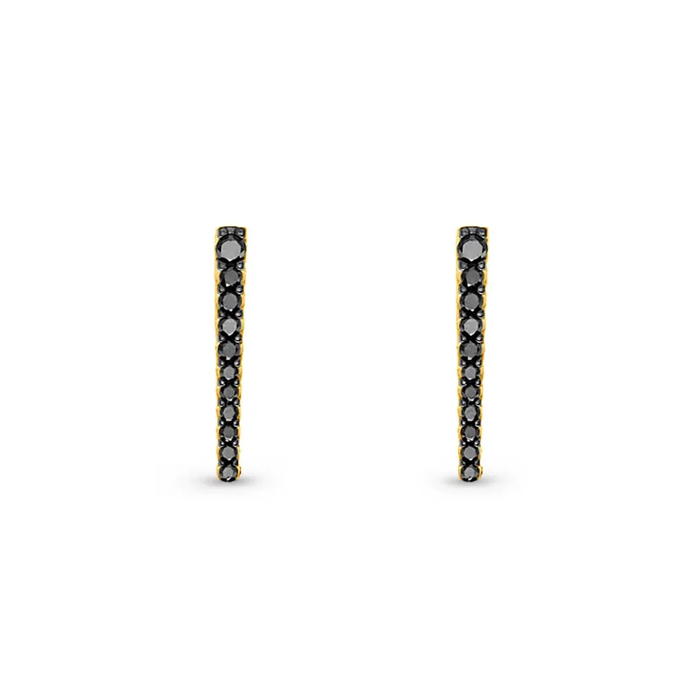 Brinco Arpege em Ouro Amarelo 18k com Diamantes Negros — imagem 1