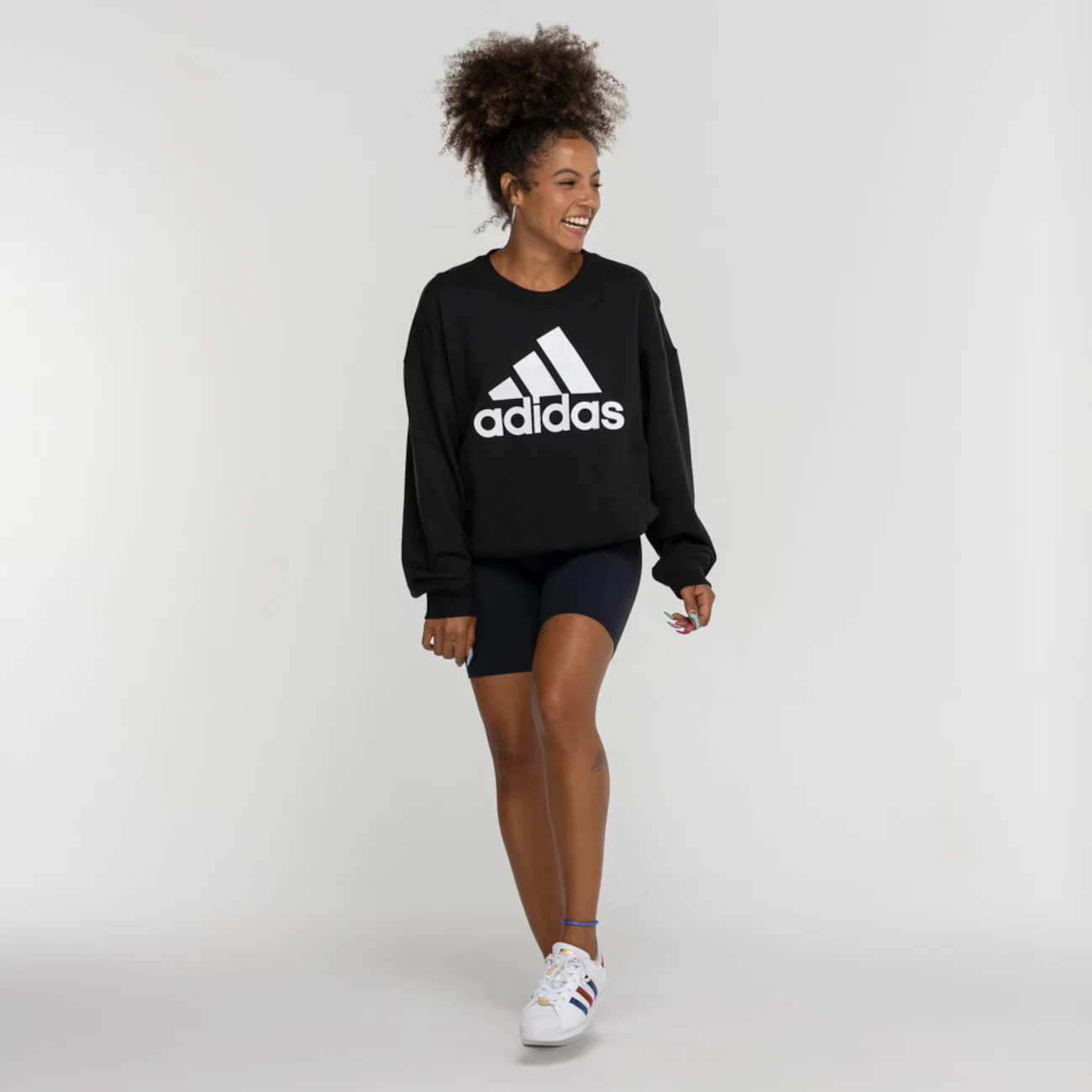 Blusão Adidas sem Capuz Moletom Big Logo — imagem 1