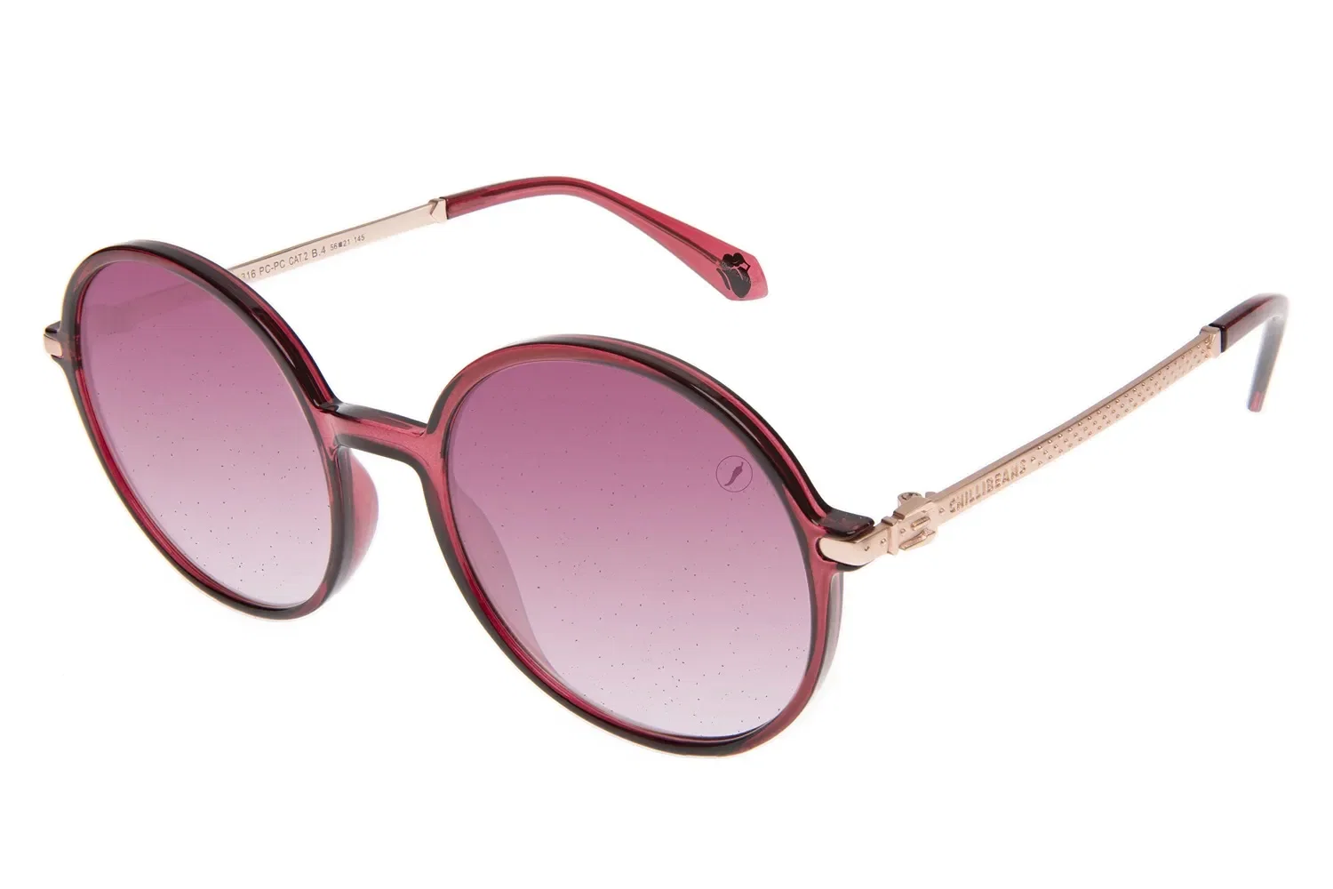 Óculos de Sol Feminino Rolling Stones Redondo Fashion Vermelho — imagem 1