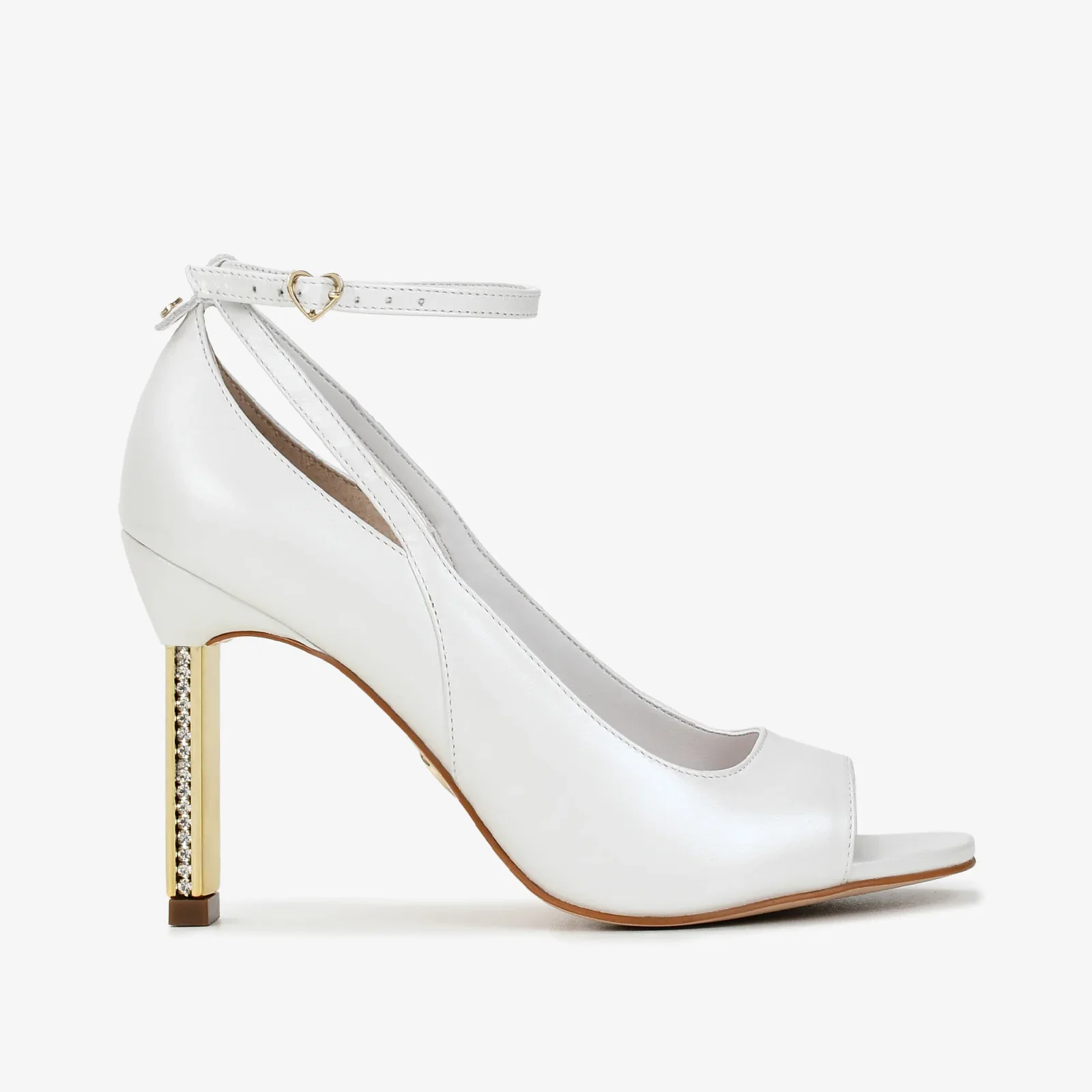 Scarpin Branco Say Yes Salto Couro Acetinado — imagem 1