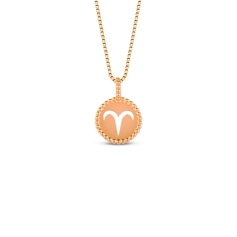 Pingente Signo Áries em Ouro Rosé 18k, 15mm — imagem 1