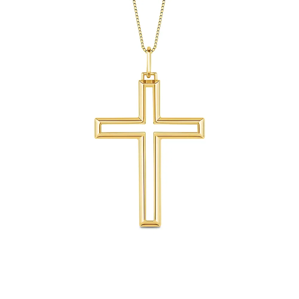 Pingente Cruz em Ouro Amarelo 18k, 30mm