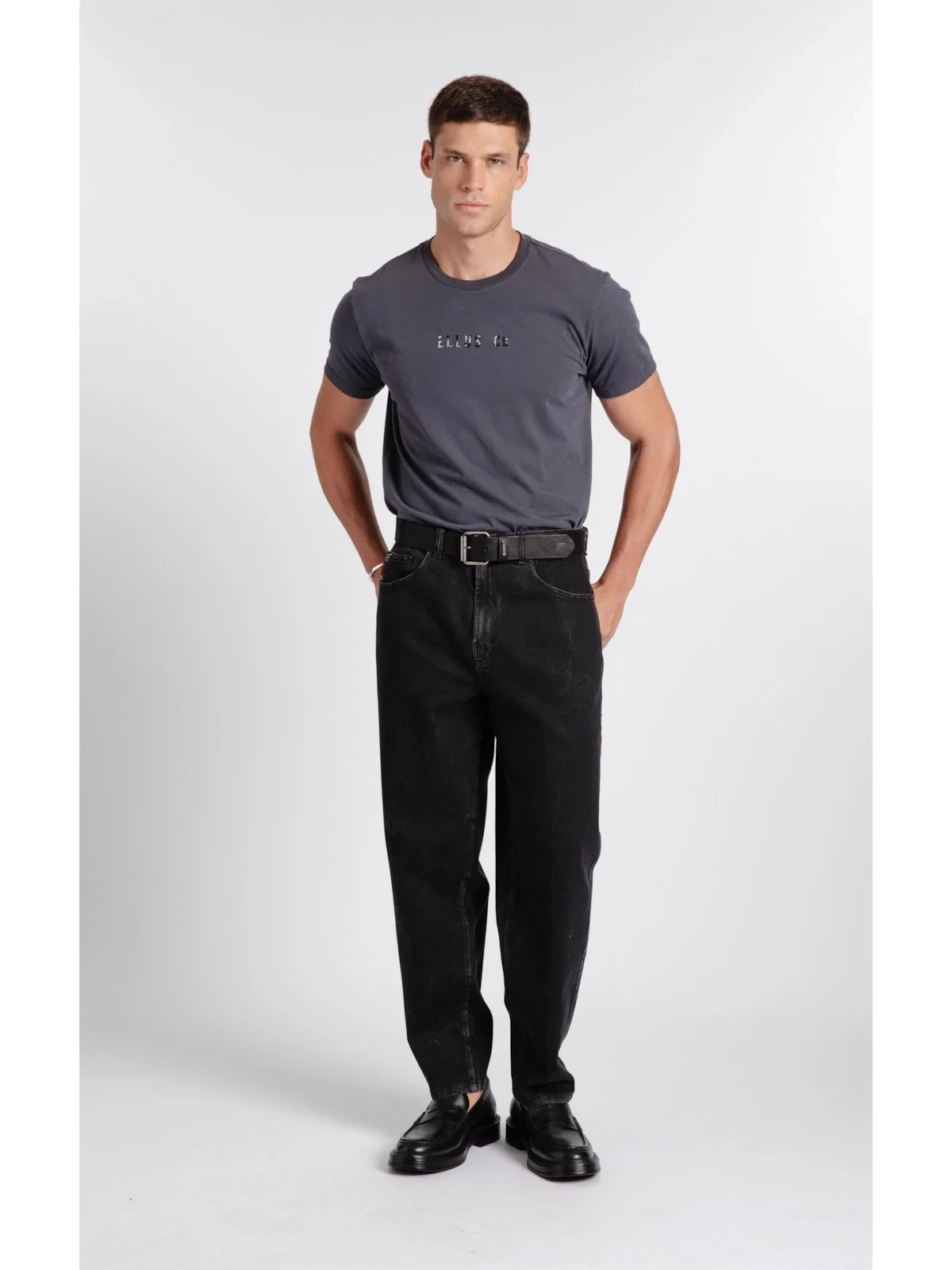 Calça Jeans New Jogging Black Baggy Lav. Black C/ Rede — imagem 1