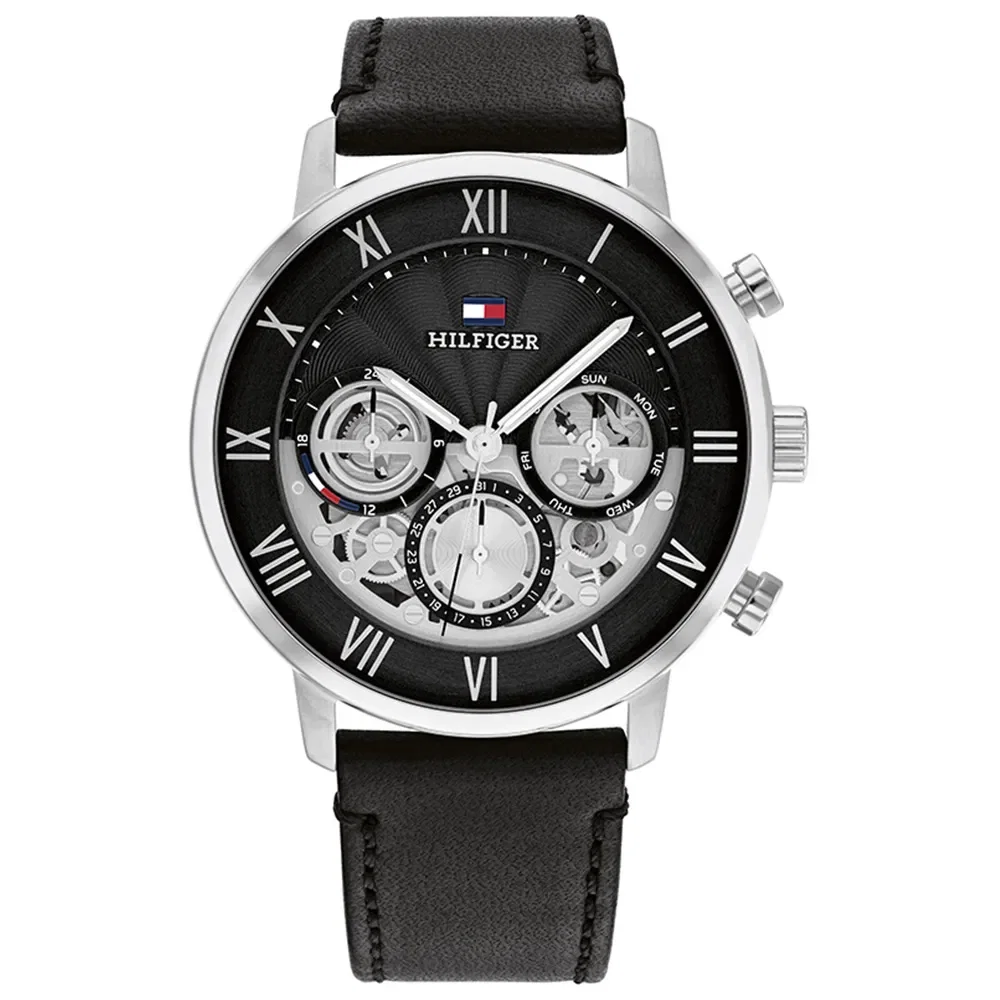 Relógio Tommy Hilfiger Masculino Couro Preto 1710565