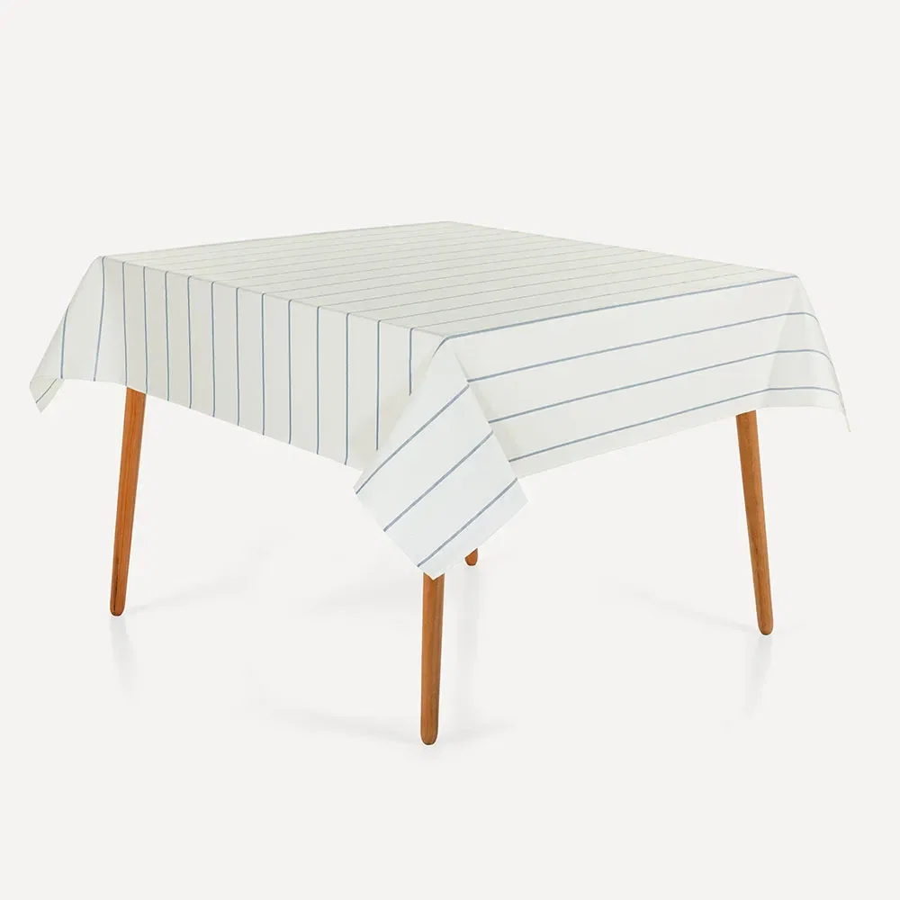 Toalha de Mesa Quadrada 6 L 1,80mx1,80m Royale Branco / Azul